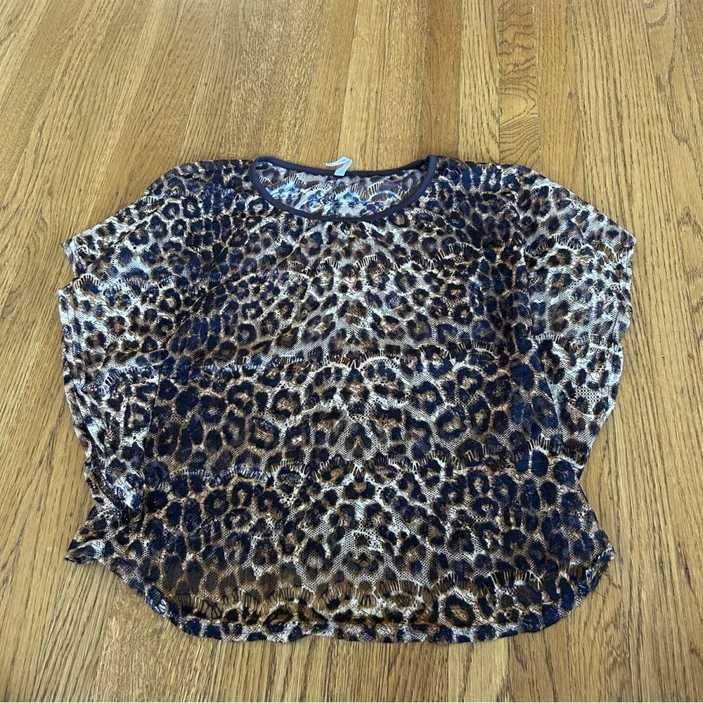 Lace Leopard Print Blouse